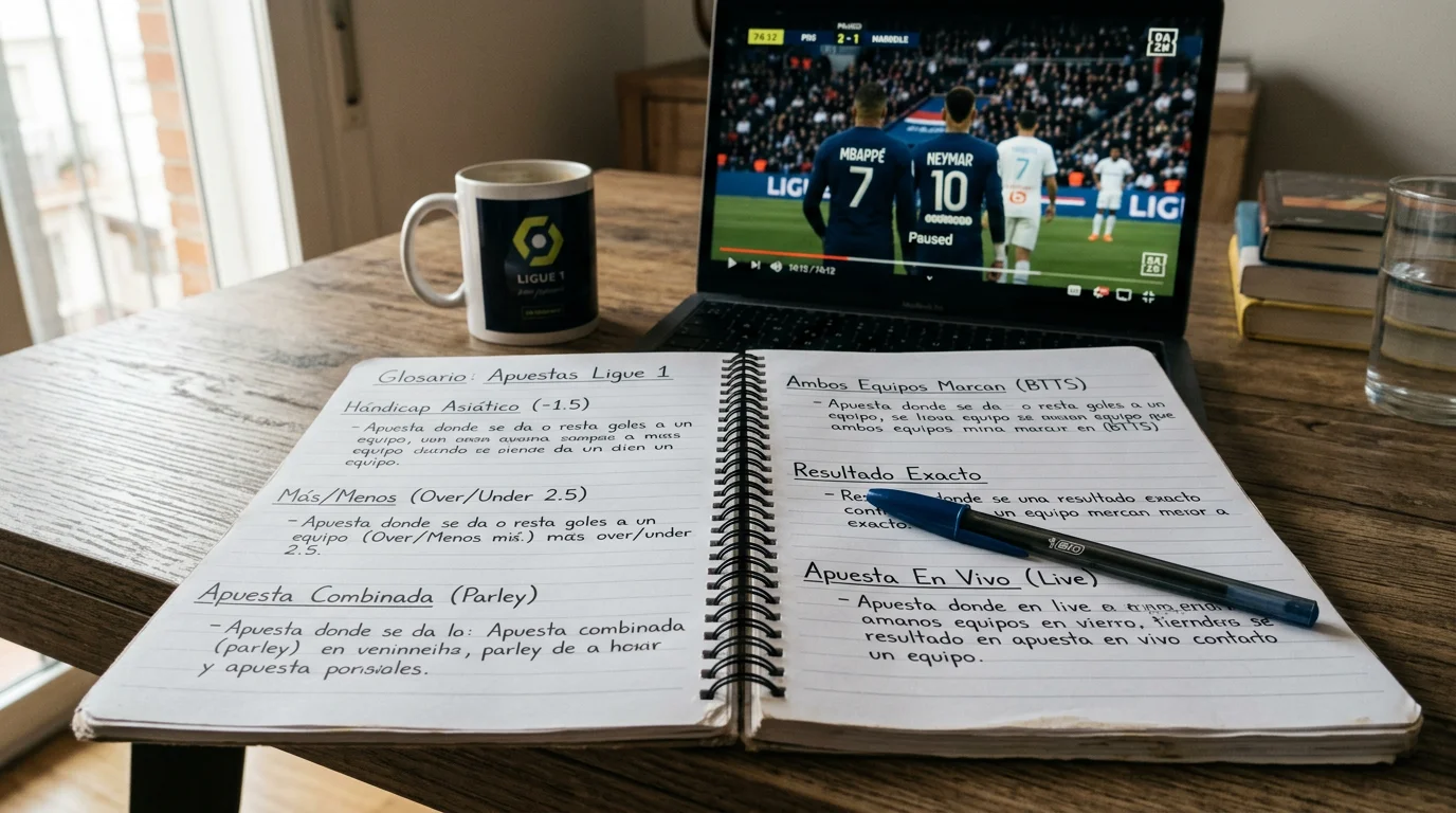 Glosario completo de términos de apuestas deportivas aplicados a la Ligue 1